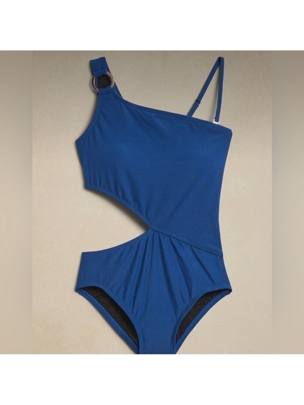 Banana Republic Chic Asymmetrical Midriff Cut-Out One piece Swimsuit L NWT